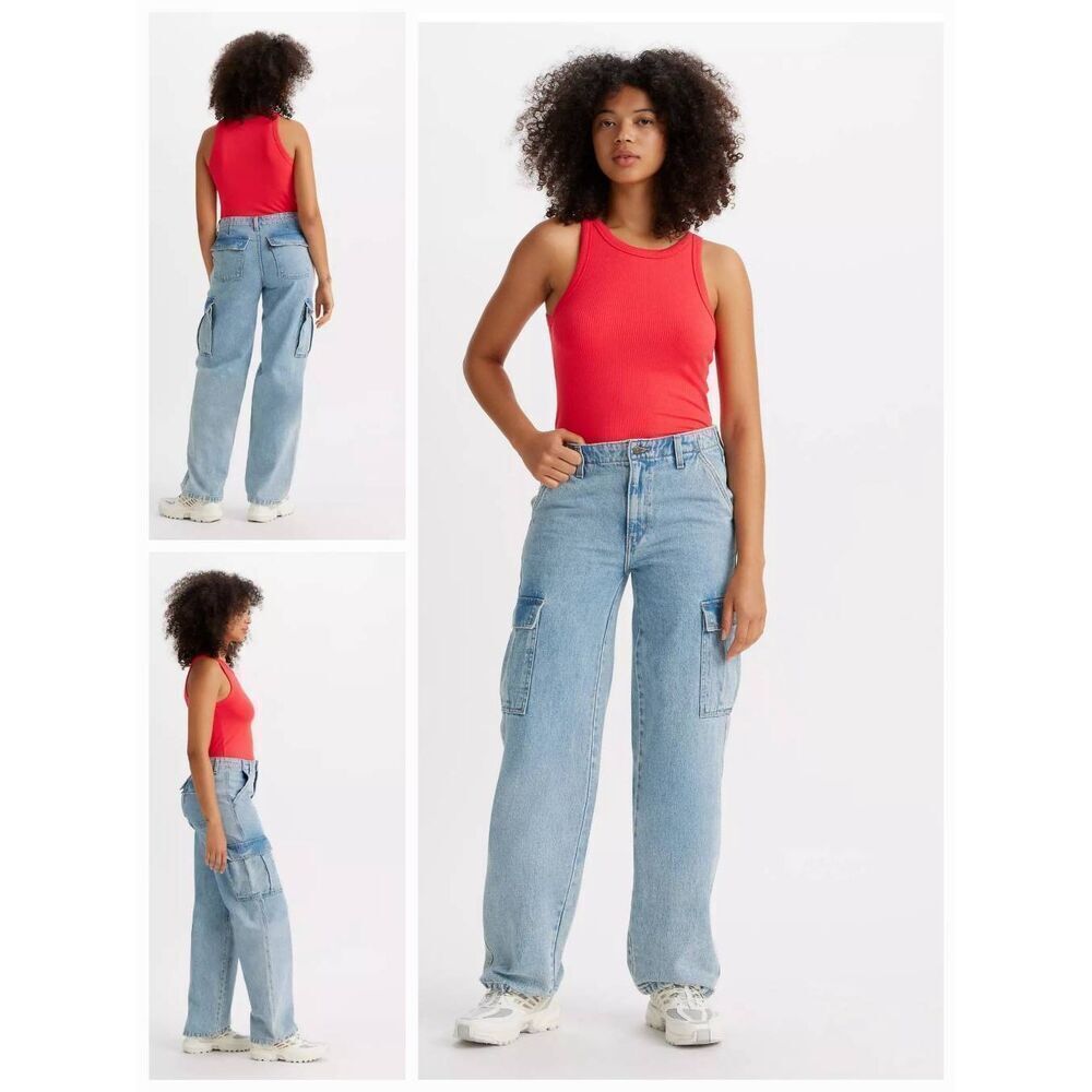 Levi's '94 Baggy Cargo Jogger / Drawstring Hem Jeans Sz. 26
